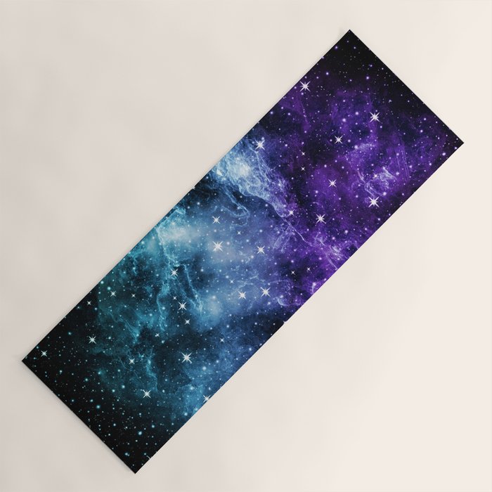 Purple Teal Galaxy Nebula Dream #1 #decor #art #society6 Yoga Mat Gallery Image 1