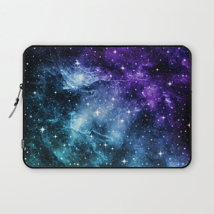 Purple Teal Galaxy Nebula Dream #1 #decor #art #society6 Laptop Sleeve Gallery Image 1