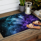 Purple Teal Galaxy Nebula Dream #1 #decor #art #society6 Outdoor Rug Gallery Image 2