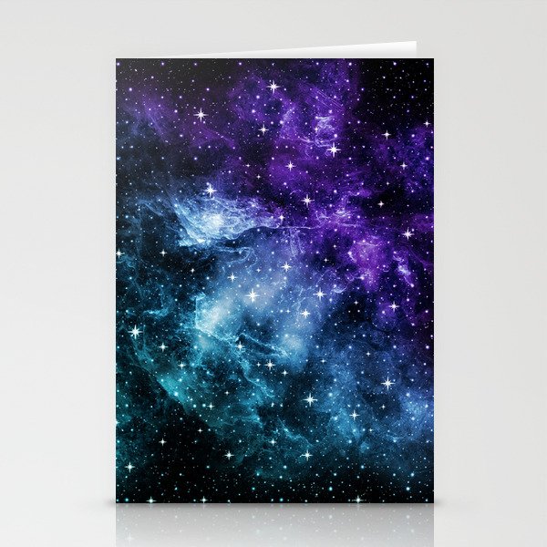 Purple Teal Galaxy Nebula Dream #1 #decor #art #society6 Stationery Card Gallery Image 1