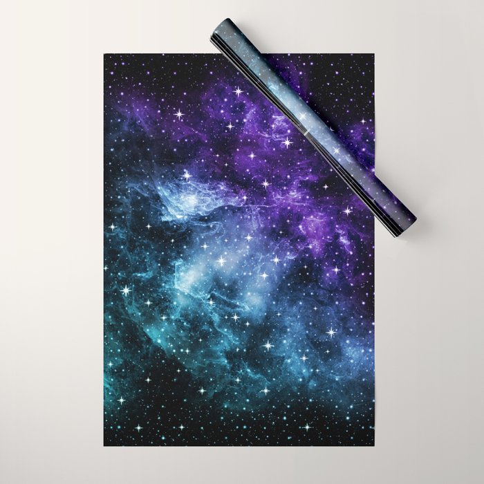 Purple Teal Galaxy Nebula Dream #1 #decor #art #society6 Wrapping Paper Gallery Image 1