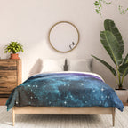 Purple Teal Galaxy Nebula Dream #1 #decor #art #society6 Comforter Gallery Image 3