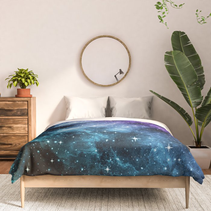 Purple Teal Galaxy Nebula Dream #1 #decor #art #society6 Comforter Gallery Image 3