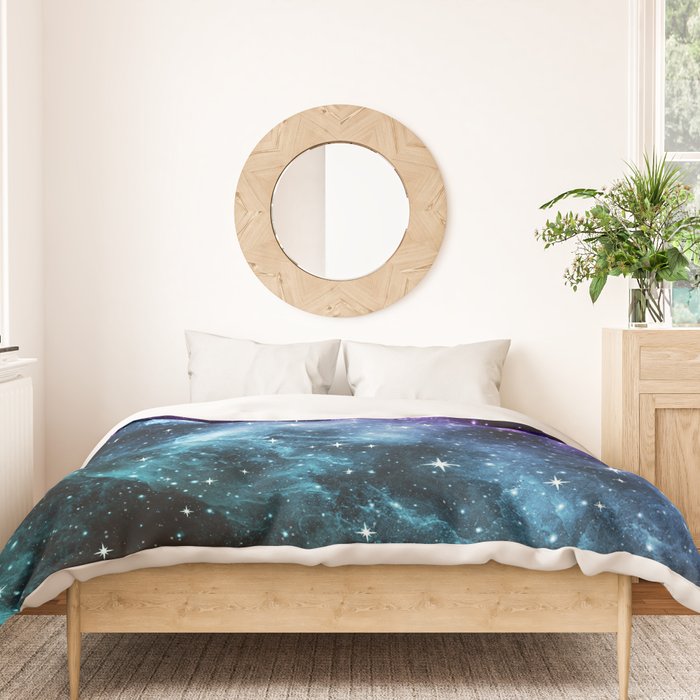 Purple Teal Galaxy Nebula Dream #1 #decor #art #society6 Duvet Cover Gallery Image 3