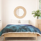 Purple Teal Galaxy Nebula Dream #1 #decor #art #society6 Duvet Cover Gallery Image 3
