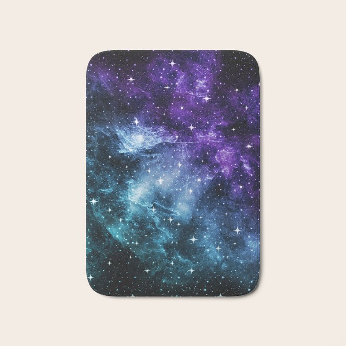 Purple Teal Galaxy Nebula Dream #1 #decor #art #society6 Bath Mat Gallery Image 1