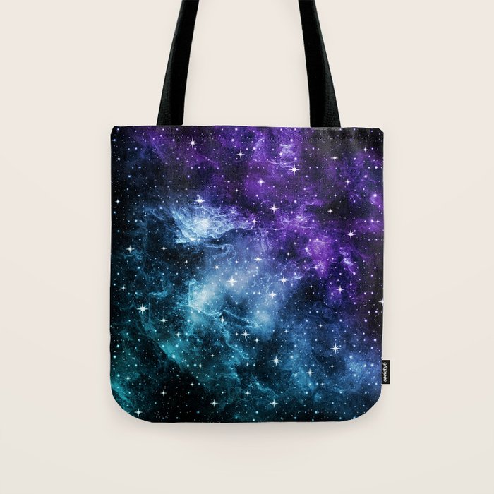 Purple Teal Galaxy Nebula Dream #1 #decor #art #society6 Tote Bag Gallery Image 1