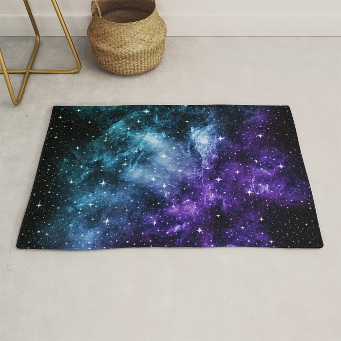 Purple Teal Galaxy Nebula Dream #1 #decor #art #society6 Rug Gallery Image 1