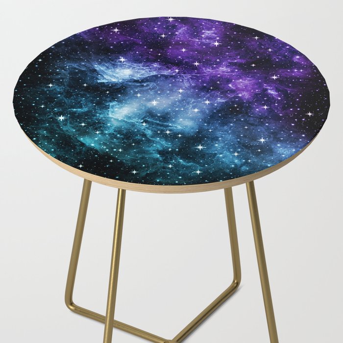 Purple Teal Galaxy Nebula Dream #1 #decor #art #society6 Side Table Gallery Image 2