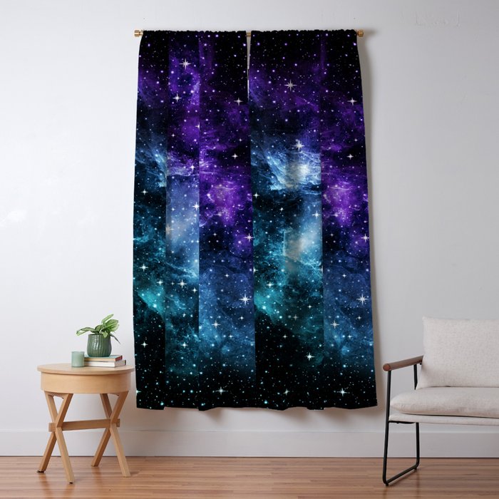 Purple Teal Galaxy Nebula Dream #1 #decor #art #society6 Window Curtain Gallery Image 5