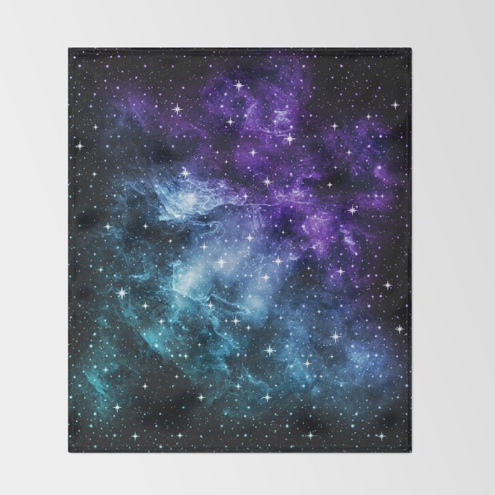 Purple Teal Galaxy Nebula Dream #1 #decor #art #society6 Throw Blanket Gallery Image 2