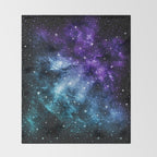 Purple Teal Galaxy Nebula Dream #1 #decor #art #society6 Throw Blanket Gallery Image 2