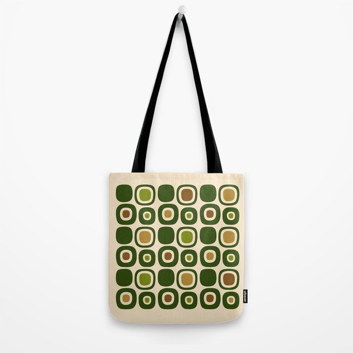Mid Century Modern Modern Organic Shapes Pattern 321 Green Tote Bag Gallery Image 2
