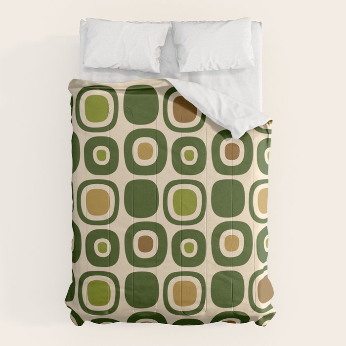 Mid Century Modern Modern Organic Shapes Pattern 321 Green Comforter Gallery Image 6