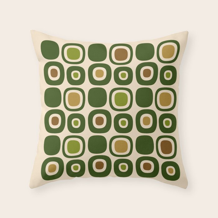 Mid Century Modern Modern Organic Shapes Pattern 321 Green Throw Pillow Gallery Image 6