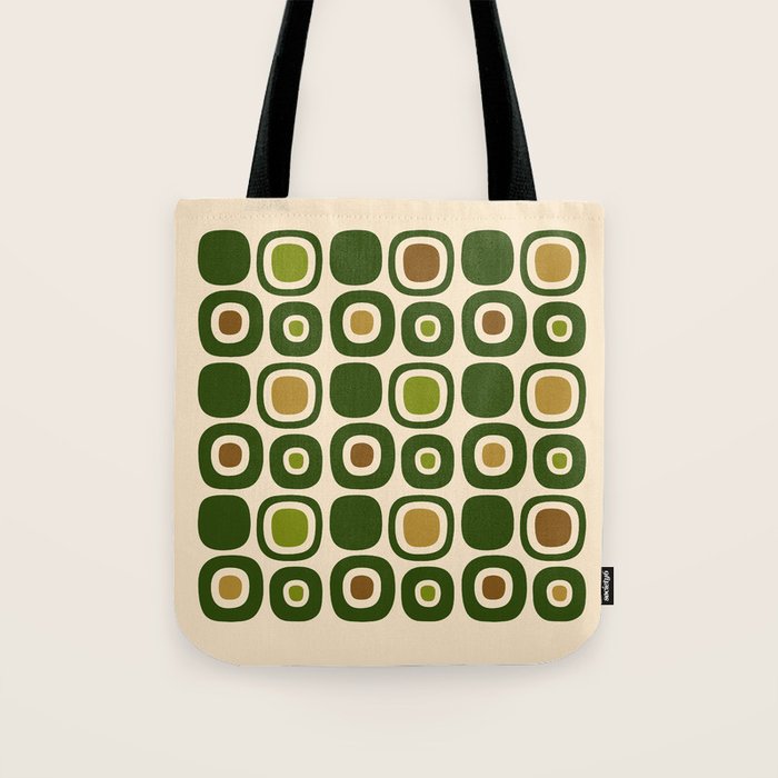 Mid Century Modern Modern Organic Shapes Pattern 321 Green Tote Bag Gallery Image 1