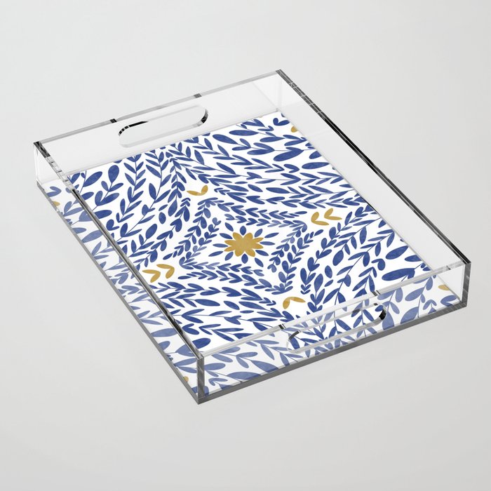 Intricate modern nature tile B Acrylic Tray Gallery Image 1