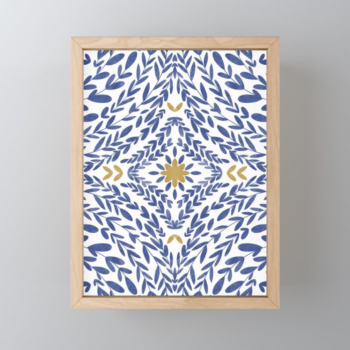 Intricate modern nature tile B Mini Art Print Gallery Image 1