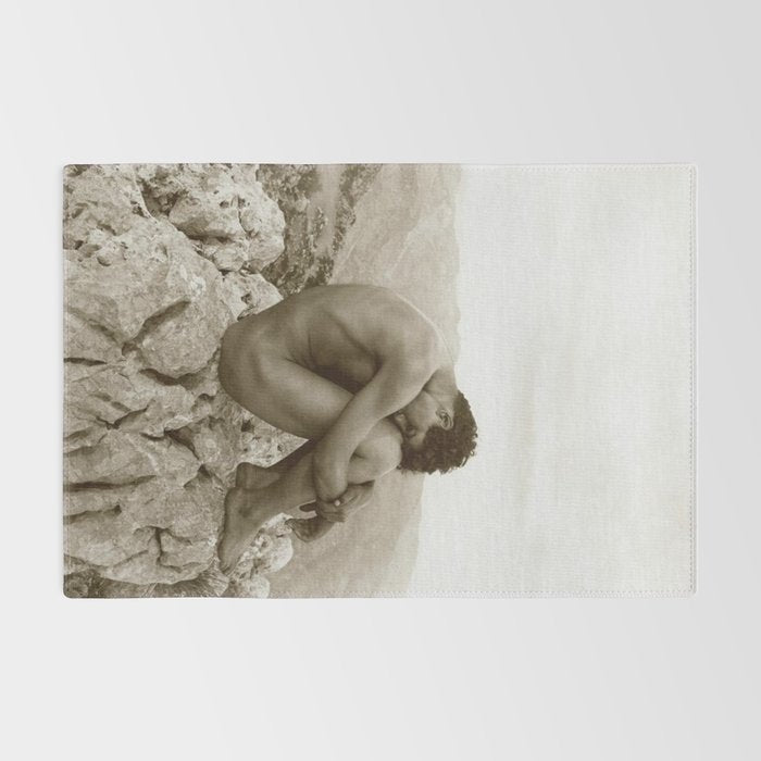 'Caino' Male Nude black and white photograph / black and white photography by Wilhem von Gloeden Rug Gallery Image 2