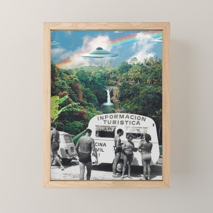 The Visitors // UFOs in Paradise Mini Art Print Gallery Image 1