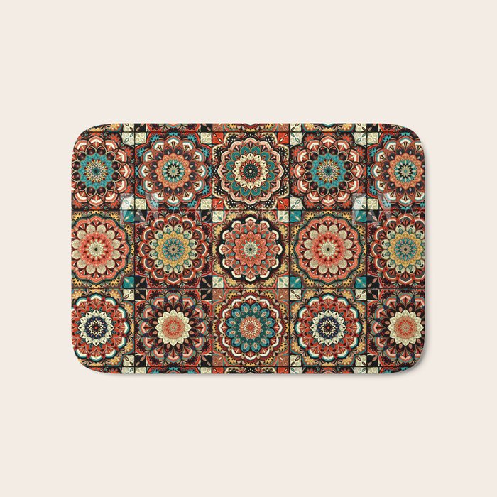 talavera mexican style pattern Bath Mat Gallery Image 1