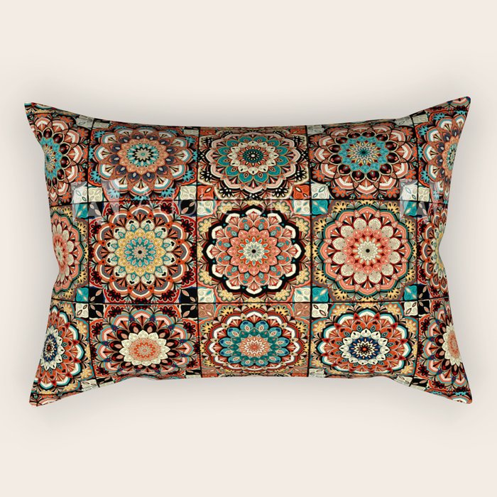 talavera mexican style pattern Rectangular Pillow Gallery Image 1