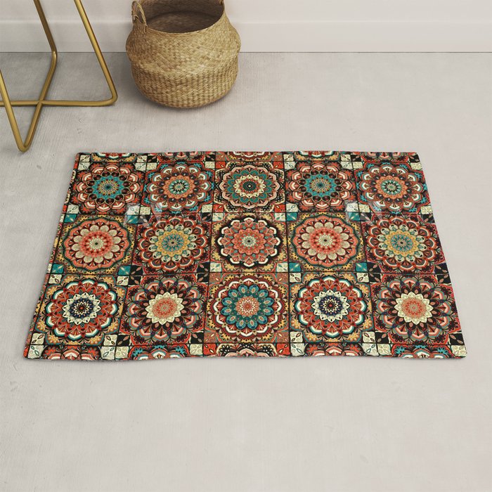 talavera mexican style pattern Rug Gallery Image 1