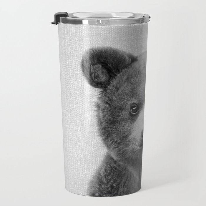 Baby Bear - Black & White Travel Mug Gallery Image 3