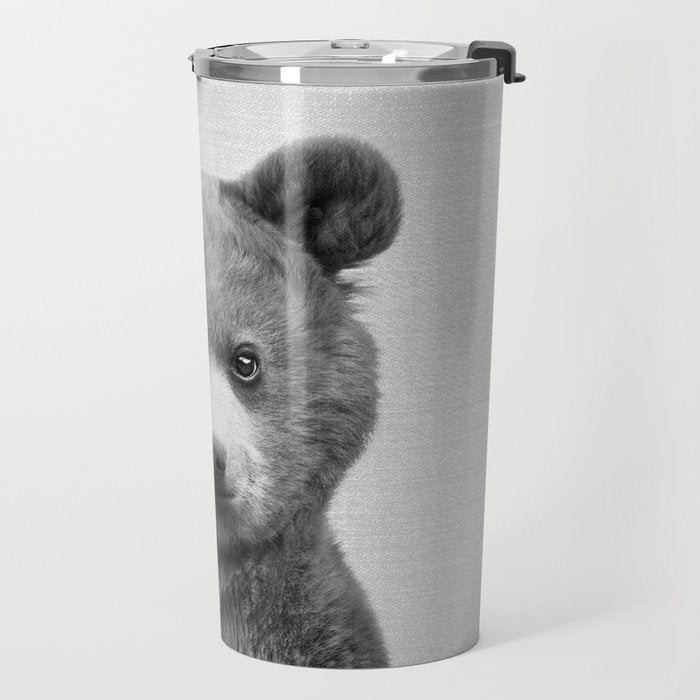 Baby Bear - Black & White Travel Mug Gallery Image 2