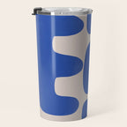 Irregular shape arrangement in blue Travel Mug Gallery Image 3