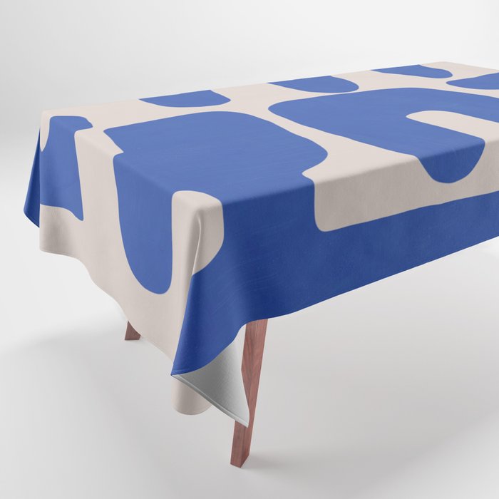 Irregular shape arrangement in blue Tablecloth Gallery Image 1