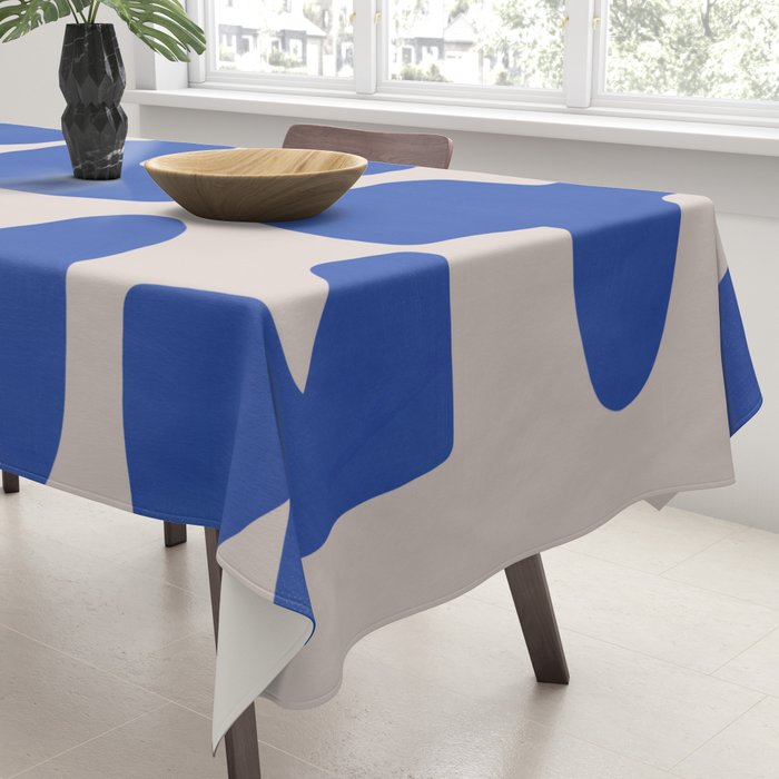 Irregular shape arrangement in blue Tablecloth Gallery Image 3