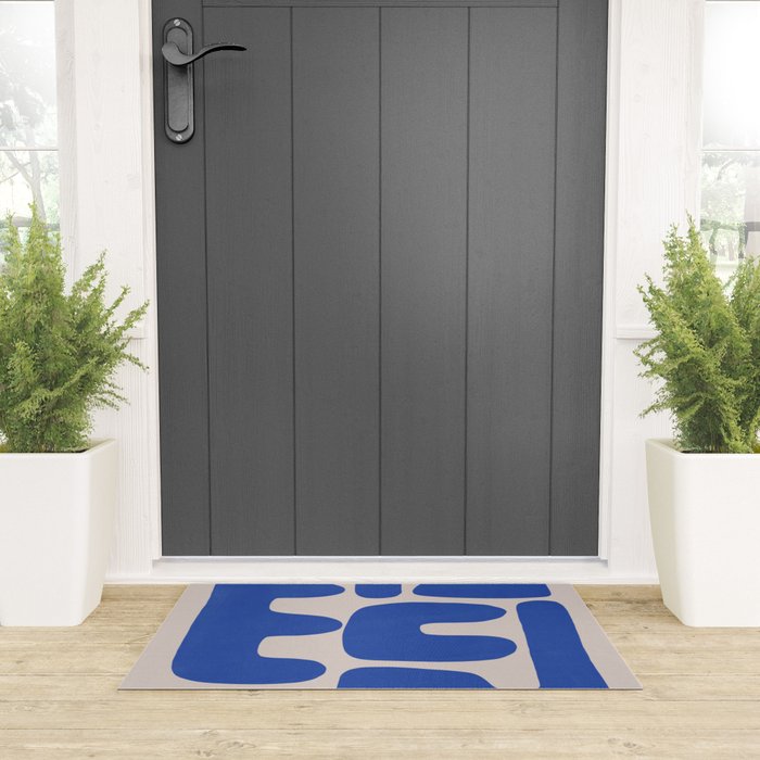 Irregular shape arrangement in blue Welcome Mat Gallery Image 3