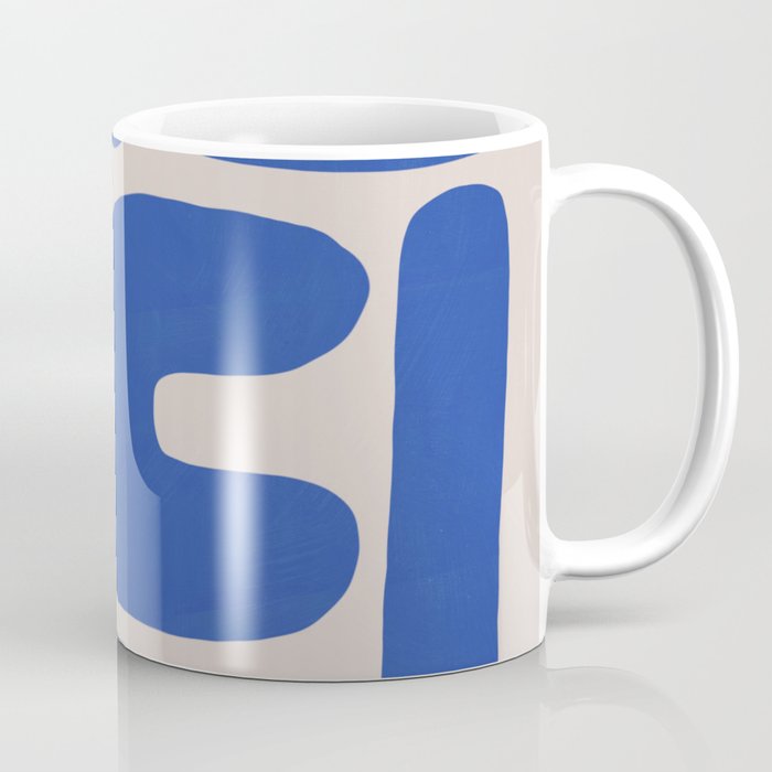 Irregular shape arrangement in blue Coffee Mug Gallery Image 1
