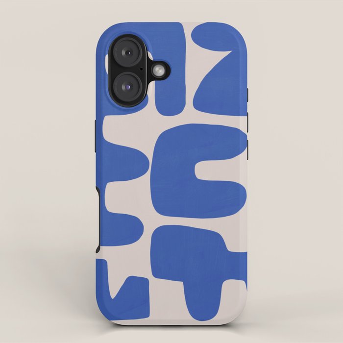 Irregular shape arrangement in blue iPhone Case Gallery Image 1