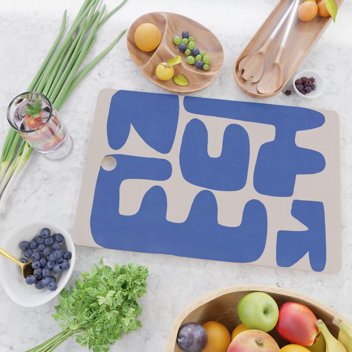 Irregular shape arrangement in blue Cutting Board Gallery Image 2