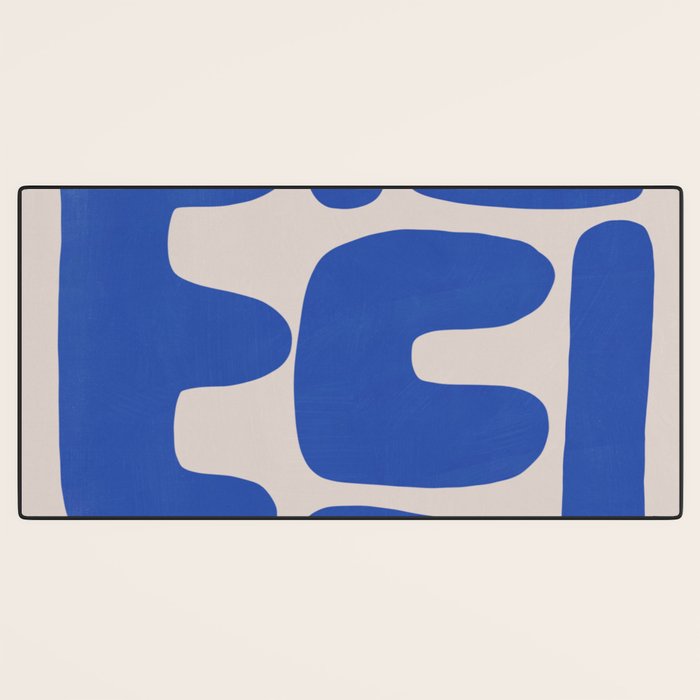 Irregular shape arrangement in blue Desk Mat Gallery Image 3