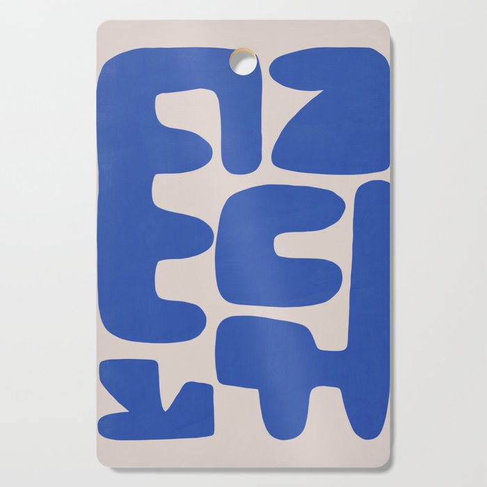 Irregular shape arrangement in blue Cutting Board Gallery Image 1