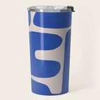 Irregular shape arrangement in blue Travel Mug Gallery Image 2