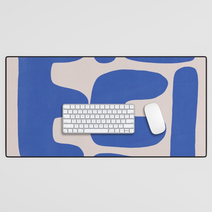 Irregular shape arrangement in blue Desk Mat Gallery Image 1
