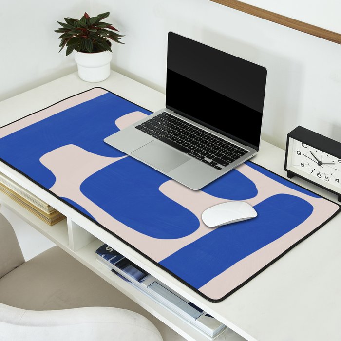 Irregular shape arrangement in blue Desk Mat Gallery Image 2