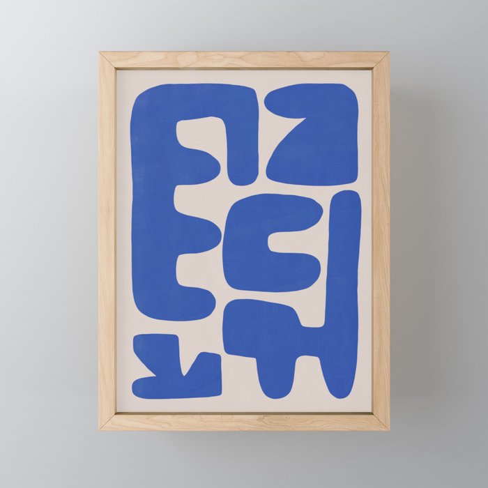 Irregular shape arrangement in blue Mini Art Print Gallery Image 1