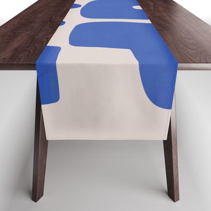 Irregular shape arrangement in blue Table Runner Gallery Image 1