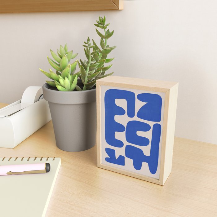 Irregular shape arrangement in blue Mini Art Print Gallery Image 2