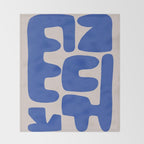 Irregular shape arrangement in blue Throw Blanket Gallery Image 2