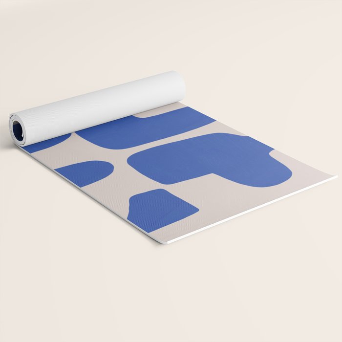 Irregular shape arrangement in blue Yoga Mat Gallery Image 2