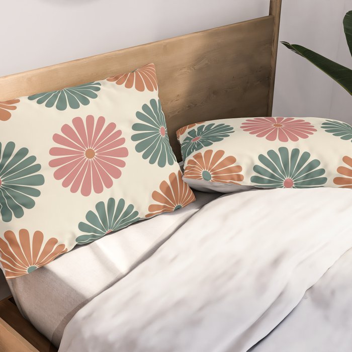 Retro Summer Daisies IX Pillow Sham Gallery Image 2