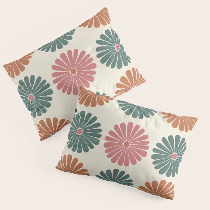 Retro Summer Daisies IX Pillow Sham Gallery Image 1