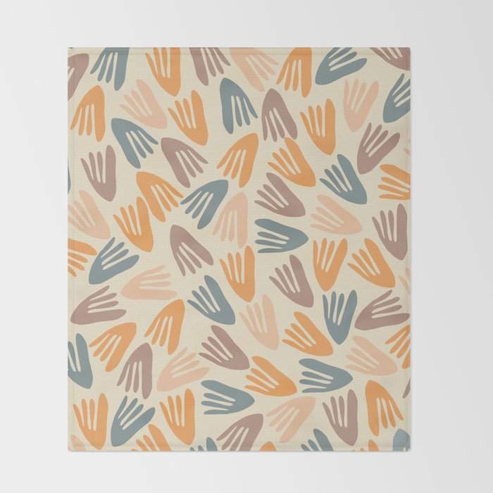 Papier Découpé Abstract Cutout Pattern Cream Beige Slate Orange Blush Taupe Throw Blanket Gallery Image 2