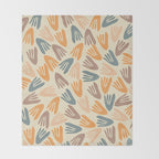 Papier Découpé Abstract Cutout Pattern Cream Beige Slate Orange Blush Taupe Throw Blanket Gallery Image 2